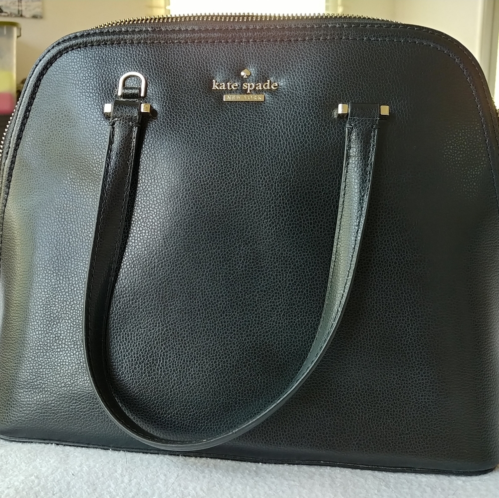 Black medium dome satchel